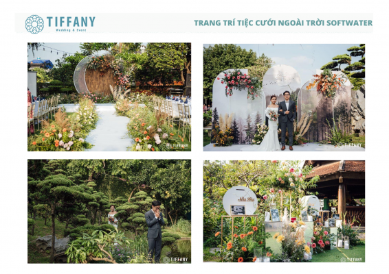 Phong cách trang trí tiệc cưới ngoài trời lấy cảm hứng từ thu đông và không gian thiên nhiên cao cấp tại Tiffany