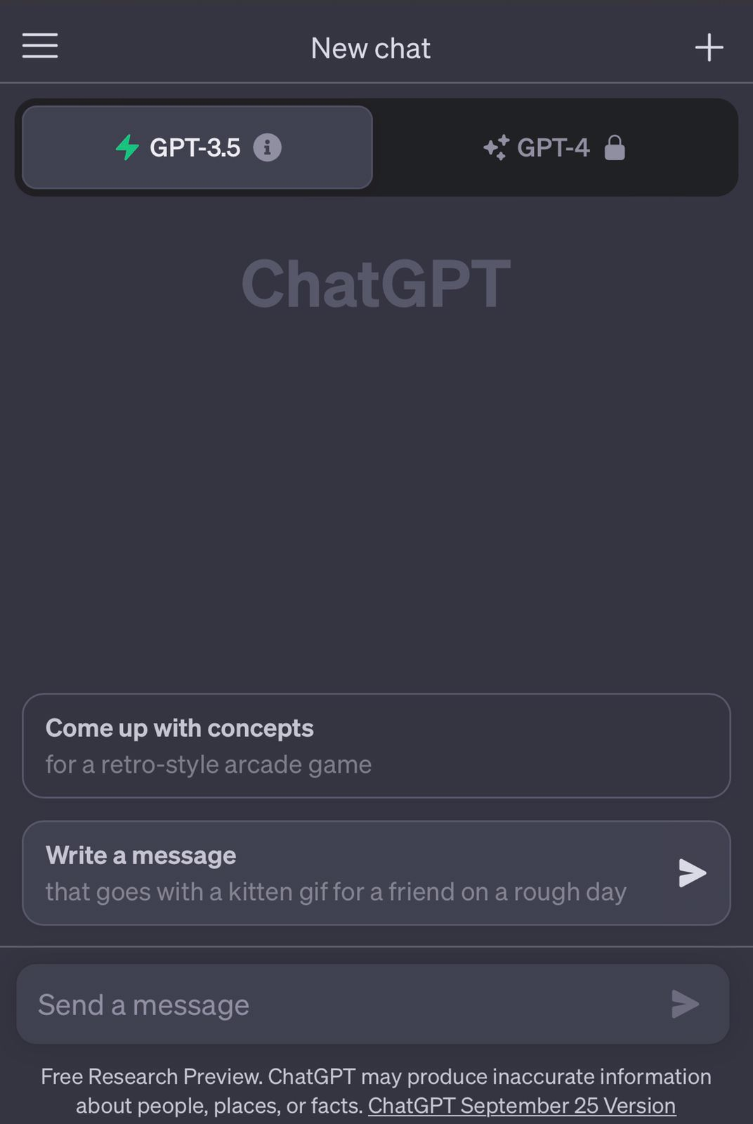 ChatGPT auf Mobile Web