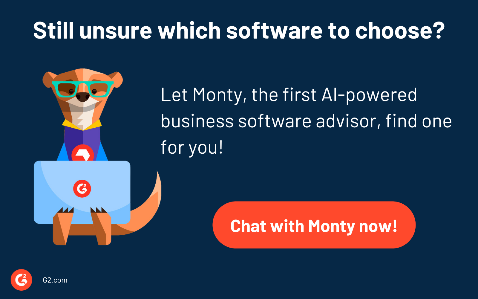 G2's AI powered business software advisor, chatbot Monty 