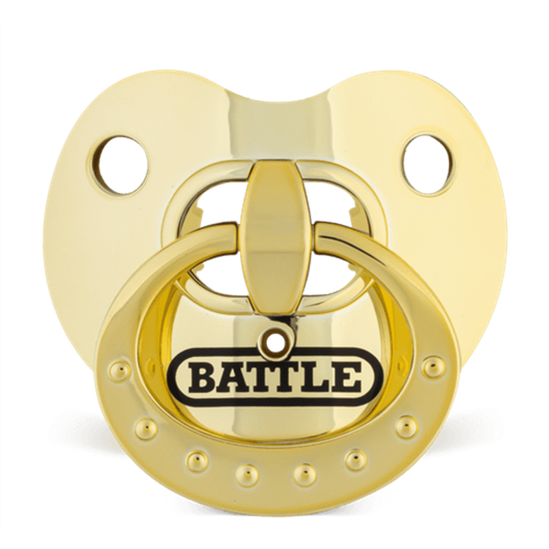 Battle Binky Chrome Oxygen mouthguard in gold