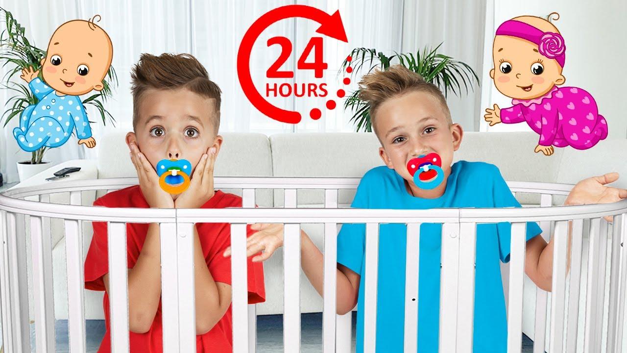 Vlad and Niki 24 Hours Baby Challenge and Other Fun Challenges for kids -  YouTube