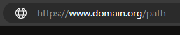 A URL with a scheme, a domain, and a path