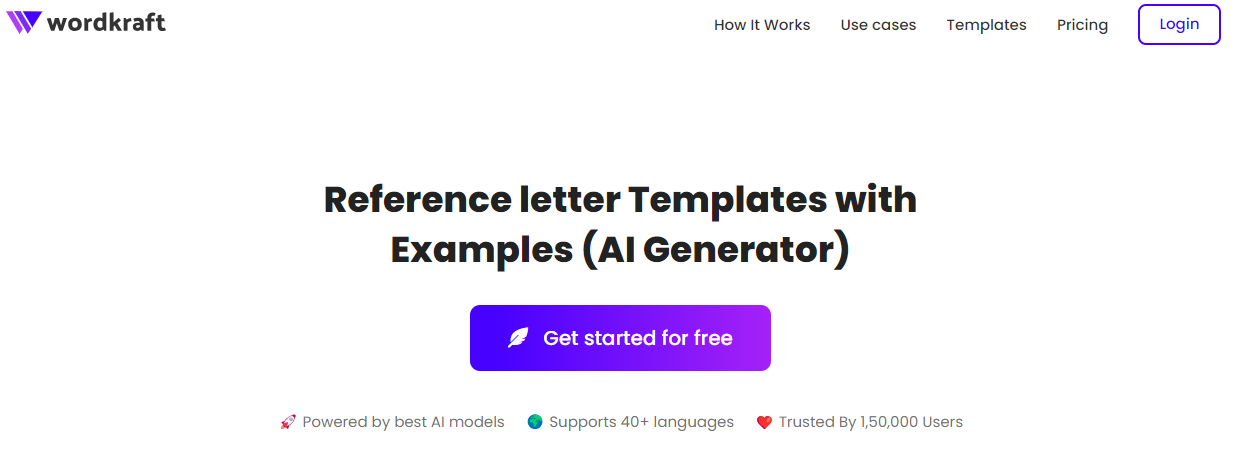 Wordkraft AI's Reference Letter Templates