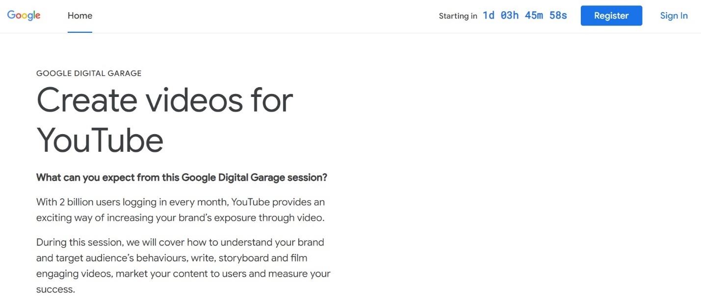 Create Videos for YouTube / Google Digital Garage