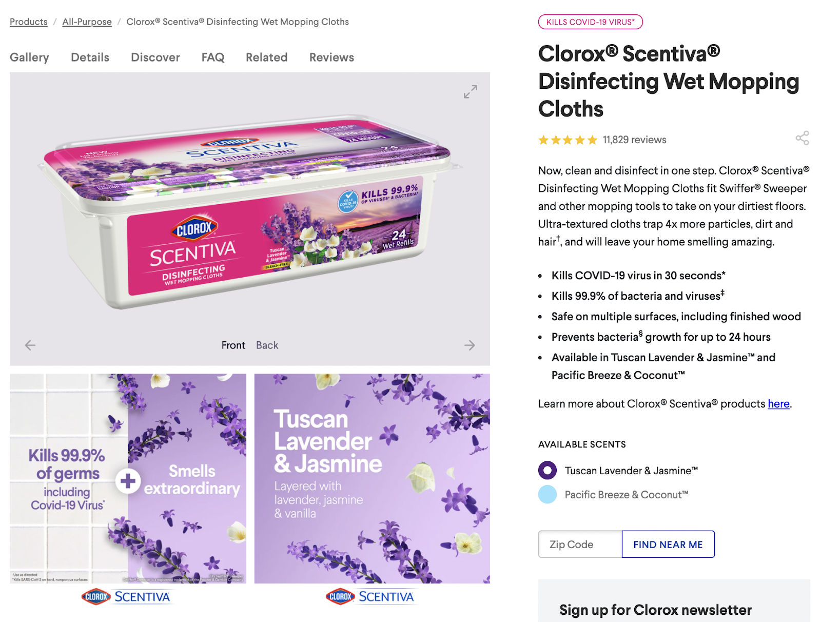 Clorox Scentiva Product Description Page 