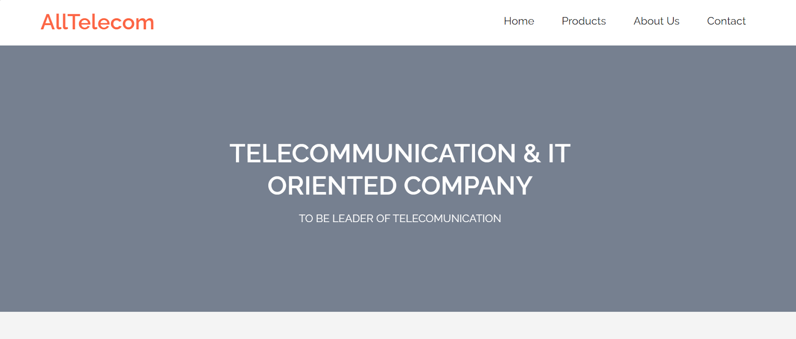 AllTelecom website snapshot highlighting the services it offers.
