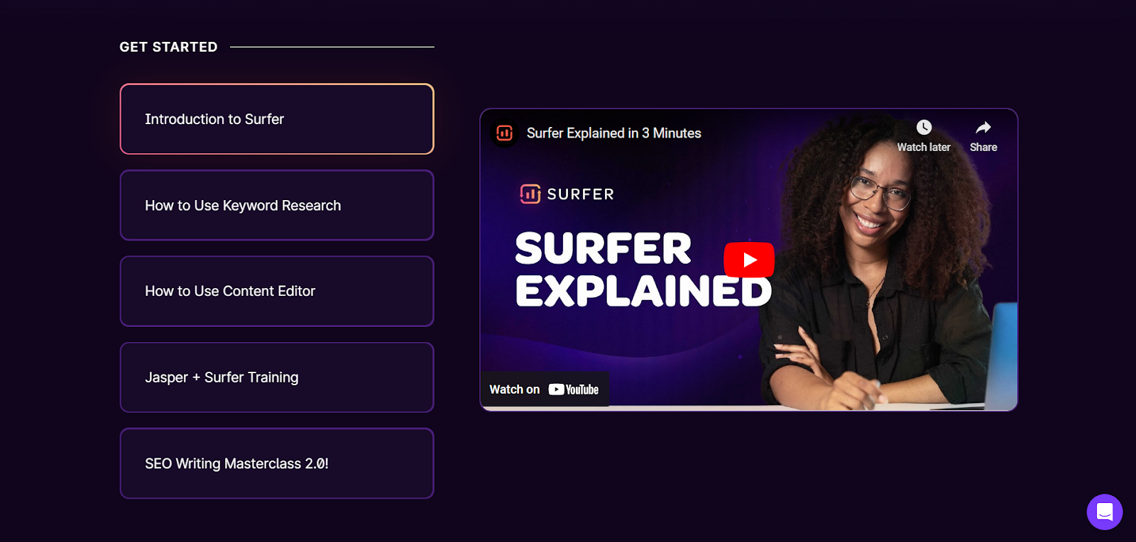 Example of customer success efforts from SurferSEO