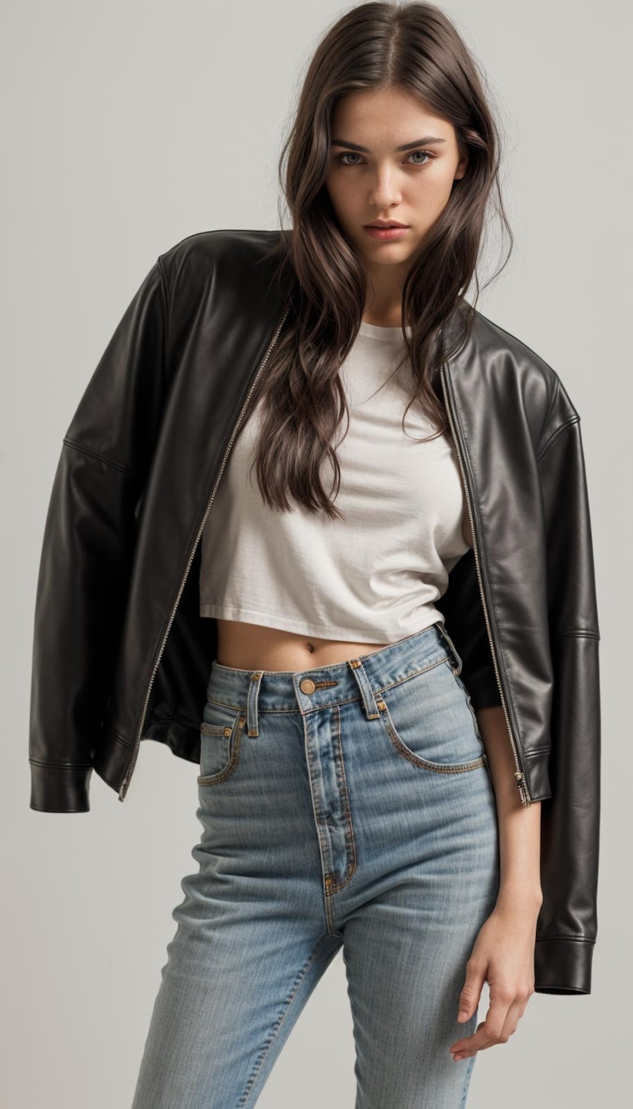 oversized bomber leather jacket