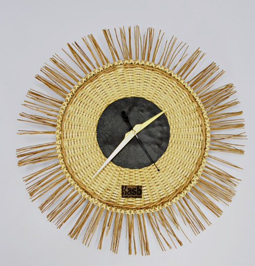 Willow Wicker Round Wall Mount Clock