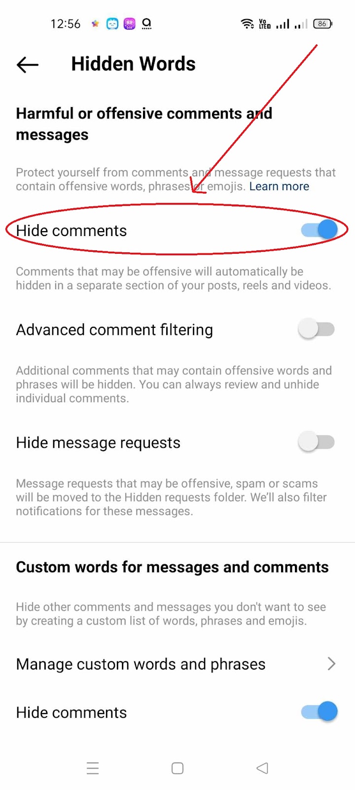 Hide Comments on Instagram Live - Hide Harmful Comments