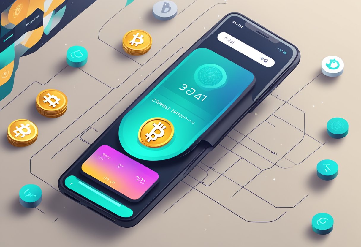 A futuristic digital wallet interface displaying the option to withdraw Pi cryptocurrency, with sleek and modern design elements