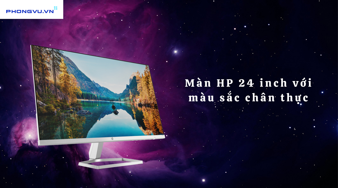 Màn hình HP 24 inch sở hữu hình ảnh hiển thị tươi sáng, màu sắc chân thực
