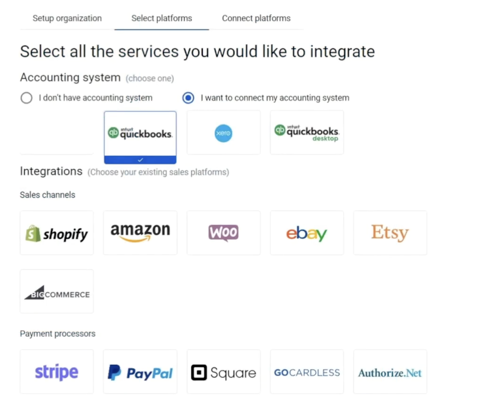 Setting up Synder to integrate QuickBooks and Stripe