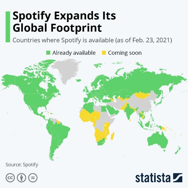 Chart: Spotify Expands Its Global Footprint | Statista