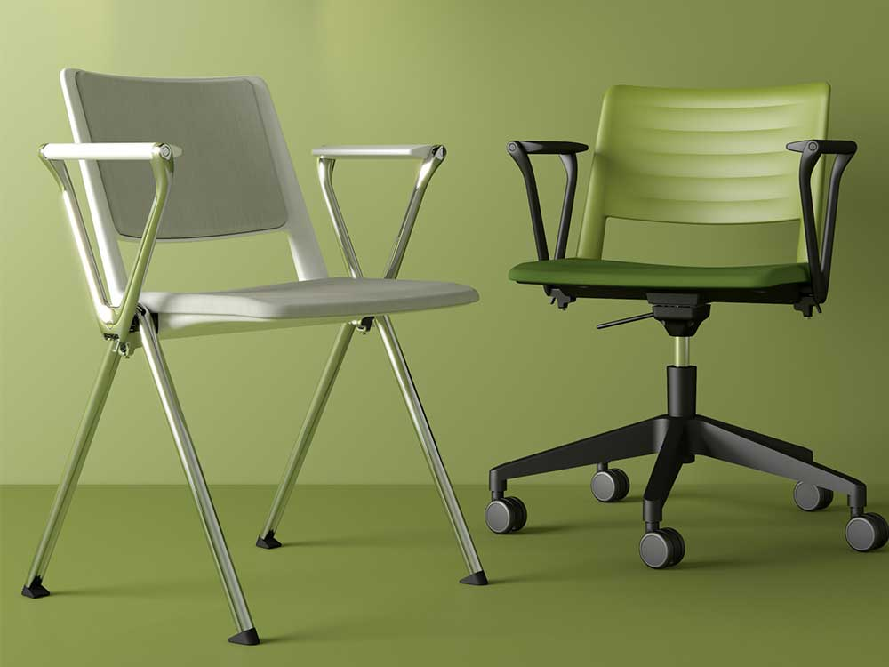 Terza – Multi-Purpose Chair with Optional Arms and Writing Table