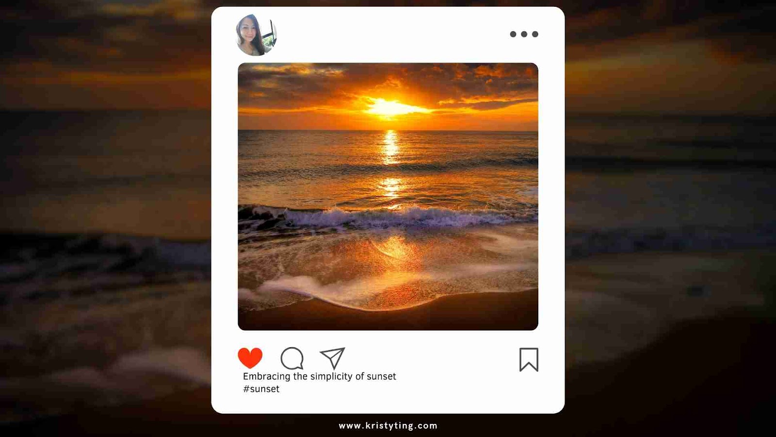 Sunset Captions for Instagram - Image of a sunset over the ocean with the sun reflecting on the water.