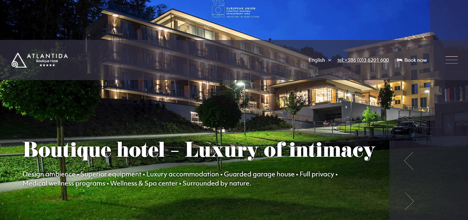 hotel website examples, Hotel Atlantida