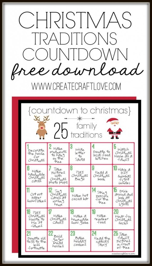 Christmas Traditions Printable