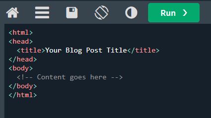 Basic Code to Create an HTML Blog Post