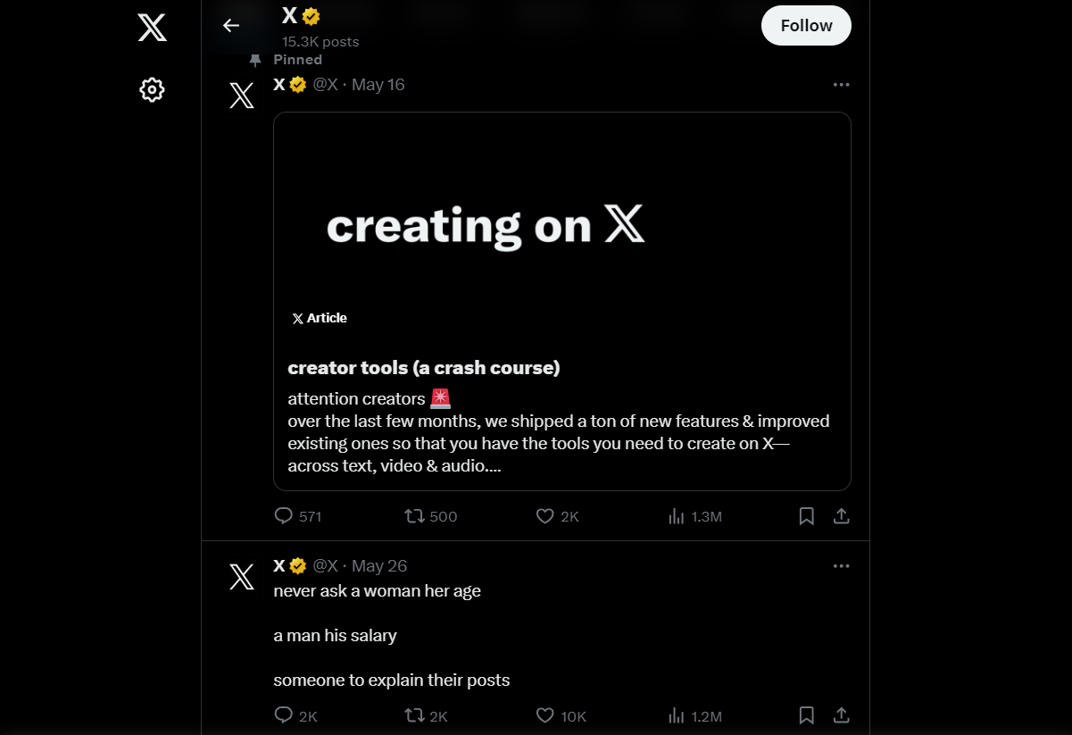 Screenshot of X (Twitter) UI