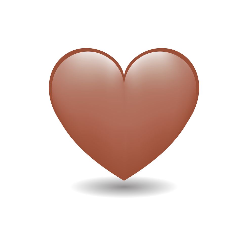 brown heart love emoji