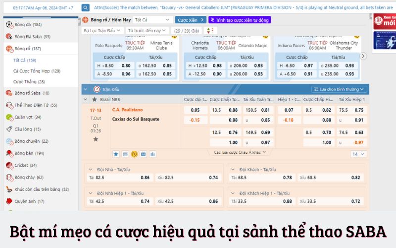 Bật mí mẹo cá cược hiệu quả tại sảnh thể thao SABA
