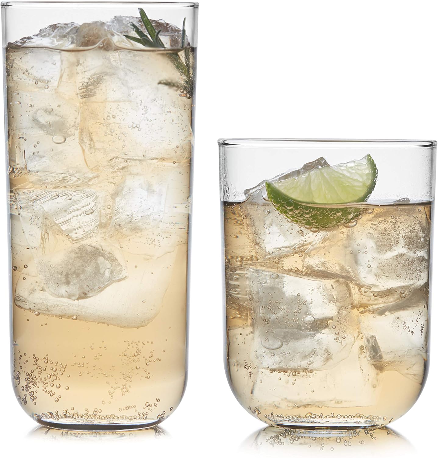 two glasses with ice and a lime best drinking glass 