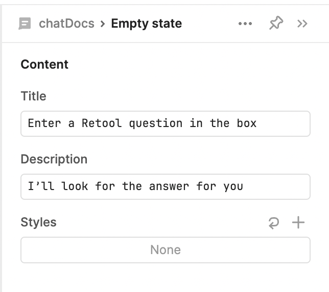 Empty state values chatbot in Retool