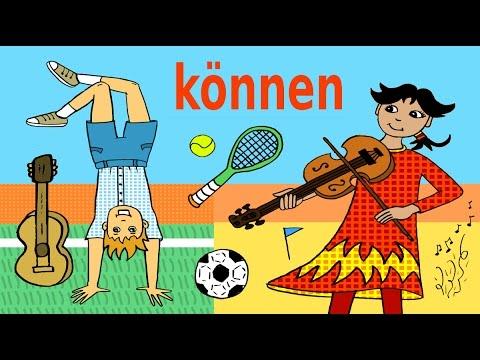 Deutsches Modalverb "können" - Sport + Musik - German lesson for beginners  (A1) - YouTube