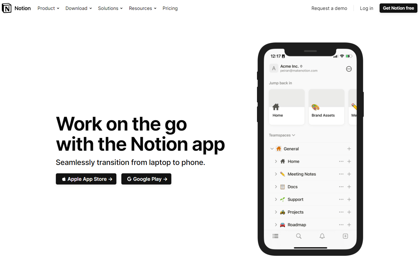 Mobile Apps for Notion