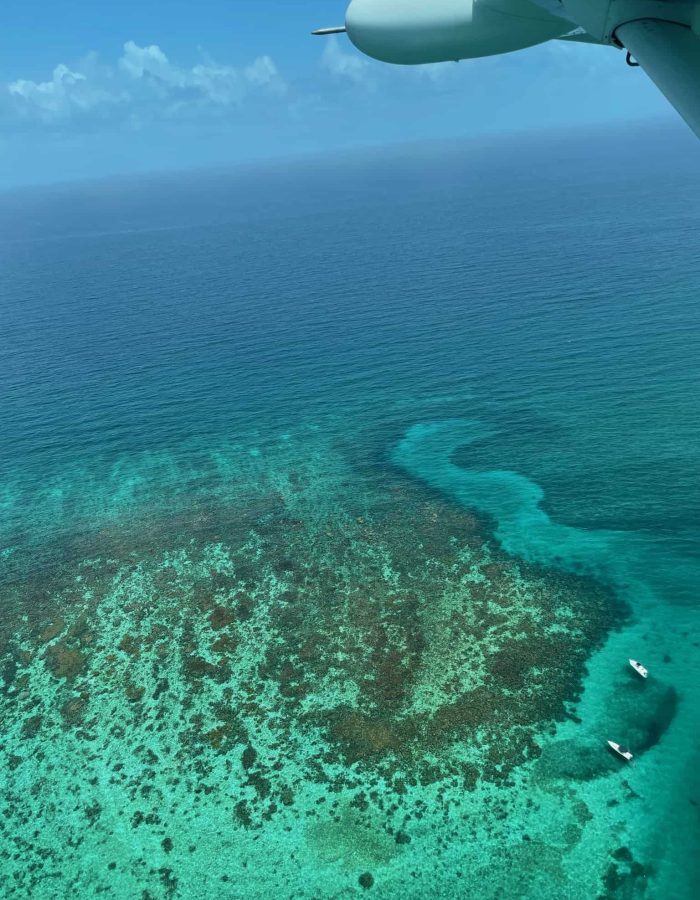 Belize barrier reef from the sky