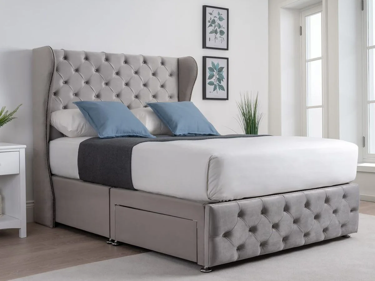 stunning bed frame in grey