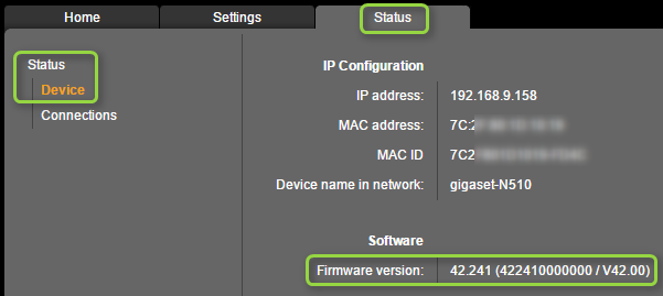 Перейдите на вкладку <b>“Status”</b>. Строка <b>“Firmware Version”</b> показывает текущую версию прошивки устройства.