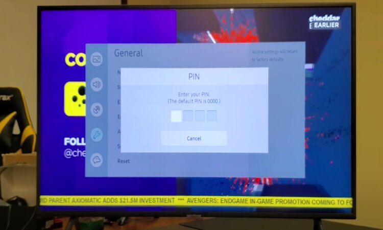 enter a pin code samsung tv