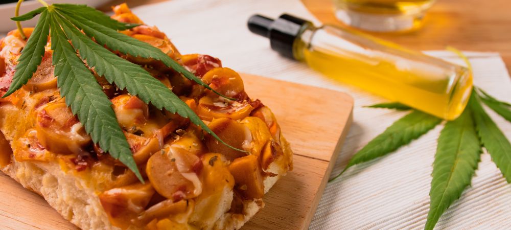 Ingredientes para a pizza com marijuana 