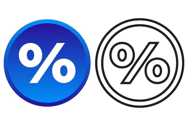 Percentage sign shape gradient and glyph circle