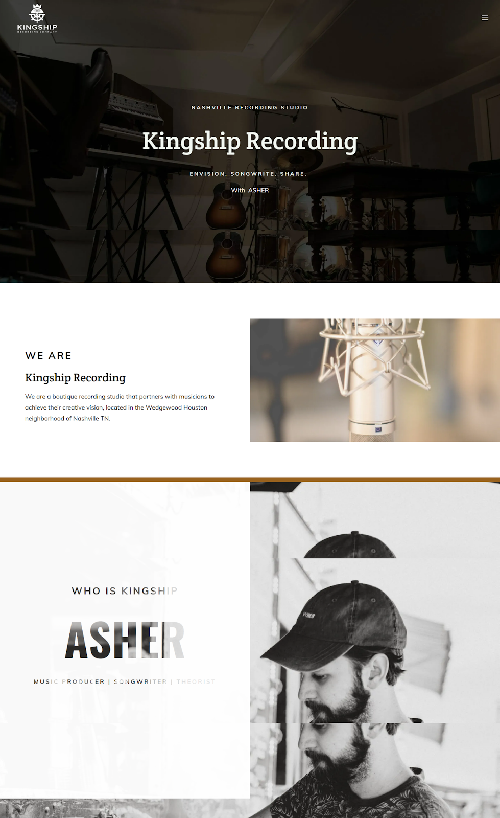 entertainment website examples, Kingship Recording