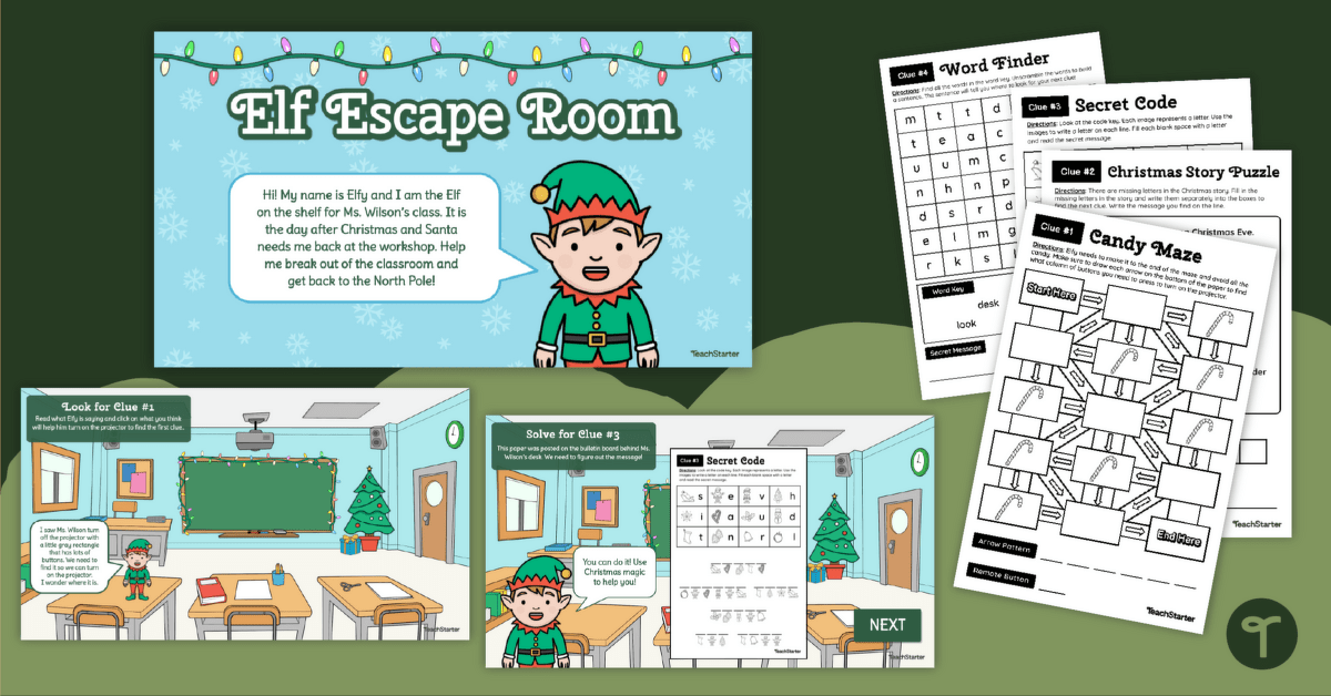 Elf Escape Room teaching resource