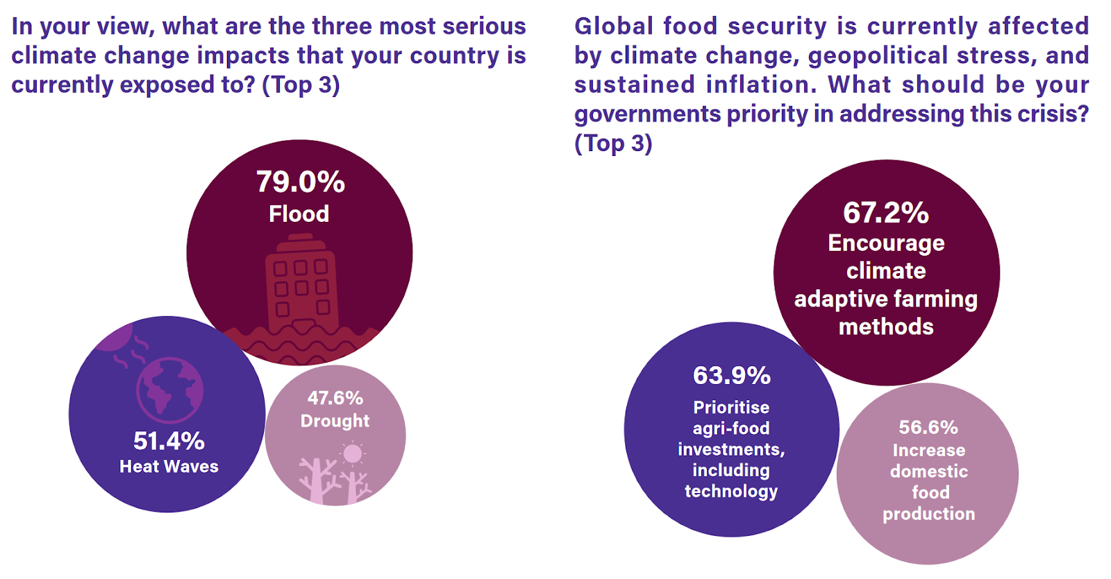 Nearly half (49.4%) of the respondents consider climate change as an immediate threat Source: ISEAS