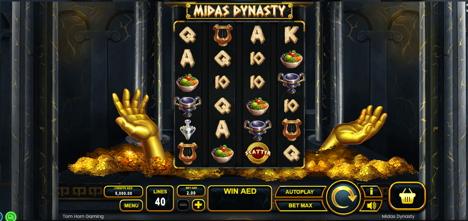 midas dynasty slot screenshot by tom horn
