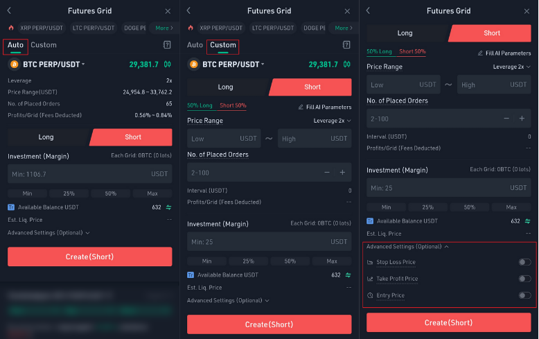 Selecting a Futures Grid Bot Mode