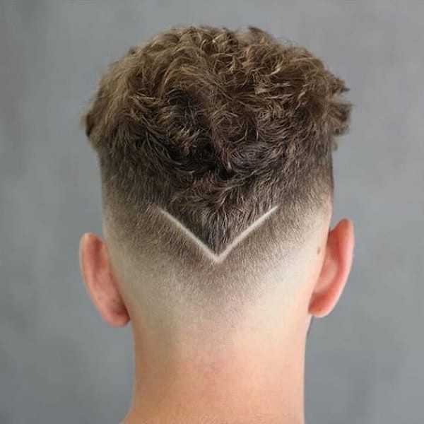 triangular design on the back of the head