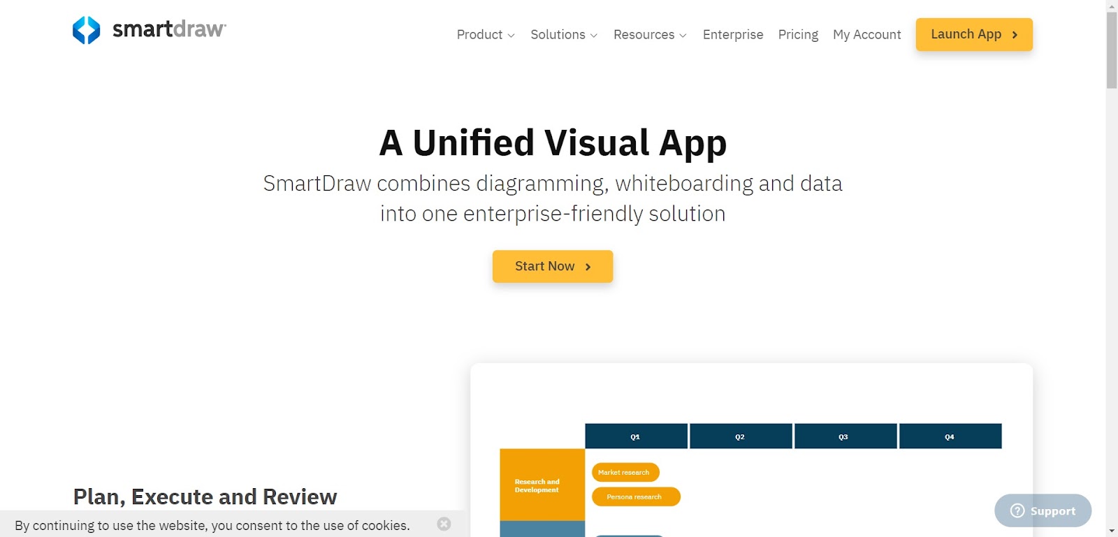 A screenshot of SmartDraw's website