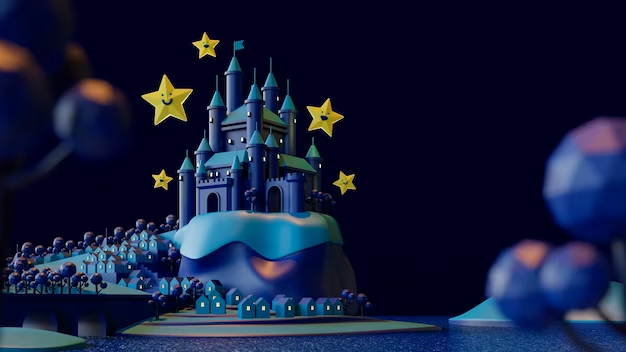 Creative Disneyland Illustration With Stars Surrounding the Disney Castle