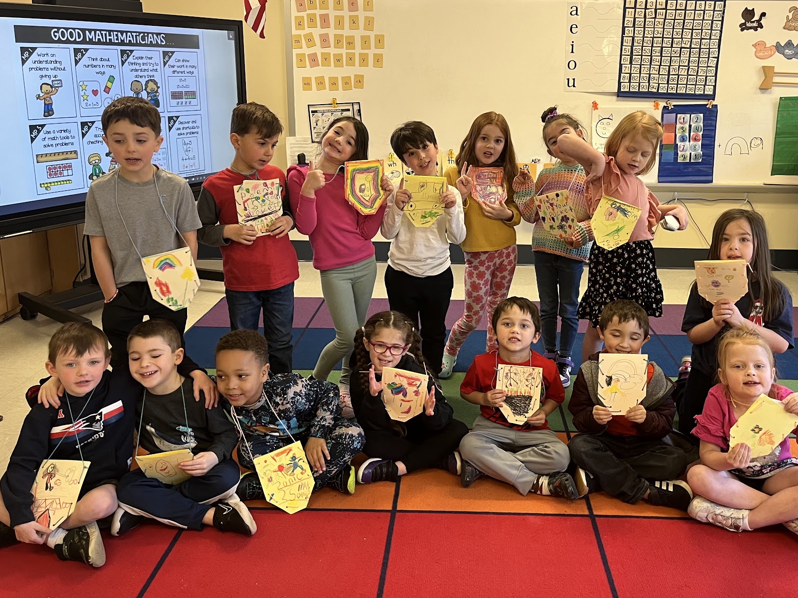 Mrs. Dennis' class with poems in their pockets