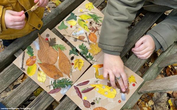 Nature Collage Boards Forest School Nature Activities for Kids Early Years