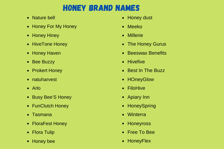 Honey Brand Names
