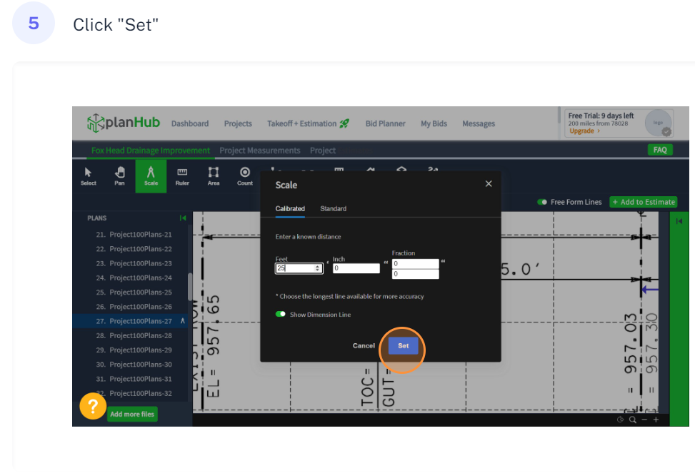 How to set Calibrated Scale in PlanHub TakeOff