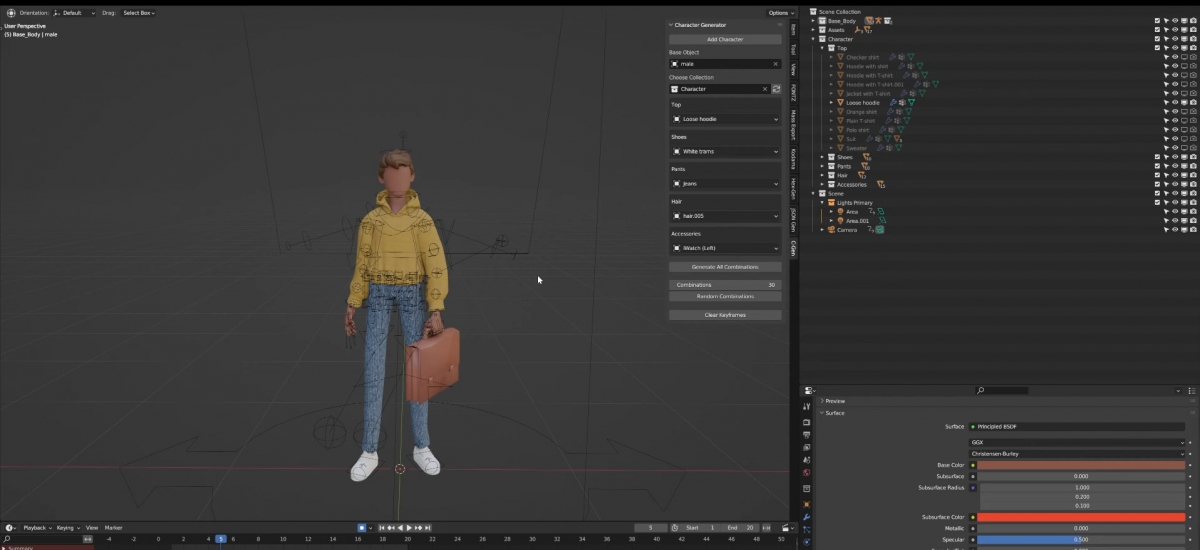 Blender 3D Character Generator: Customizing your character
