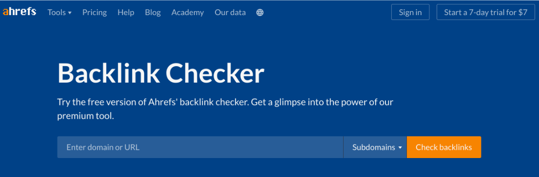 Ahrefs Backlink Checker